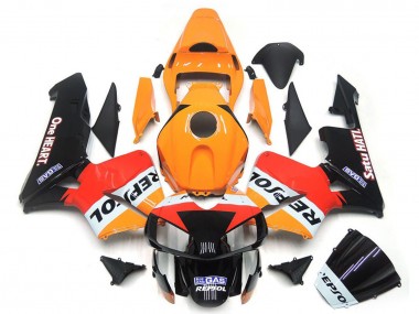 Billigste Honda CBR600RR Motorrad Verkleidung 2003-2004 - Orange Weiss Rot Glanzendes Schwarz One Heart Repsol