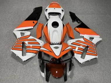 Billigste Honda CBR600RR Motorrad Verkleidung 2005-2006 - Weiss Orange Flugel
