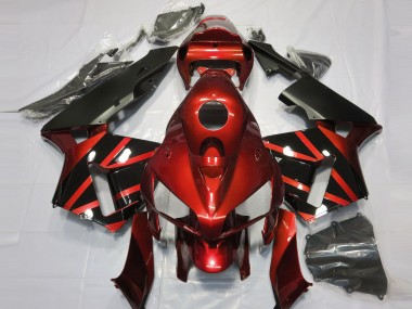Billigste Honda CBR600RR Motorrad Verkleidung 2005-2006 - Rot Glanzendes Schwarz Design
