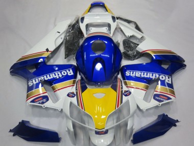 Billigste Honda CBR600RR Motorrad Verkleidung 2005-2006 - Weiss Blau Gelb Rothmans