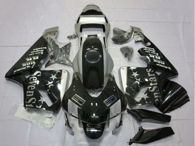 Billigste Honda CBR600RR Motorrad Verkleidung 2003-2004 - Silber Glanzendes Schwarz SevenStars