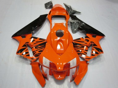 Billigste Honda CBR600RR Motorrad Verkleidung 2003-2004 - Orange Glanzendes Schwarz Tribal