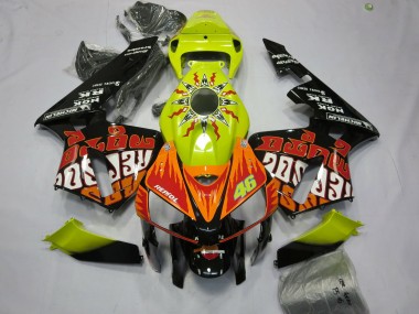 Billigste Honda CBR600RR Motorrad Verkleidung 2005-2006 - Vibrant Gelb Schwarz Rossi