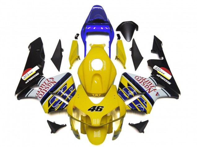 Billigste Honda CBR600RR Motorrad Verkleidung 2003-2004 - Gelb Blau Weiss Glanzendes Schwarz Nastro Azzurro 46