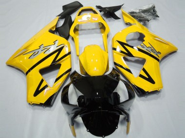 Billigste Honda CBR954RR Motorrad Verkleidung 2002-2003 - Gelb Glanzendes Schwarz CBR Stil