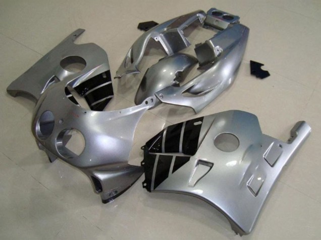 Billigste Honda CBR250RR Motorrad Verkleidung 1990-1998 - Silber Glanzendes Schwarz