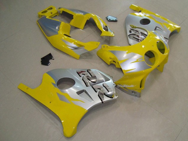 Billigste Honda CBR250RR Motorrad Verkleidung 1990-1998 - Silber Gelb