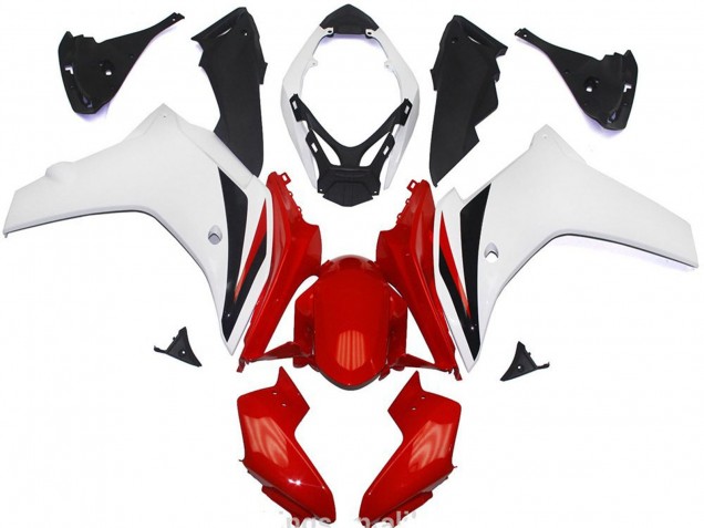 Billigste Honda CBR600F Abs Motorrad Verkleidungen 2011-2013 - Weiss Rot Glanzendes Schwarz