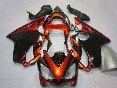 Billigste Honda CBR600 F4i Motorrad Verkleidung 2001-2003 - Orange Glanzendes Schwarz