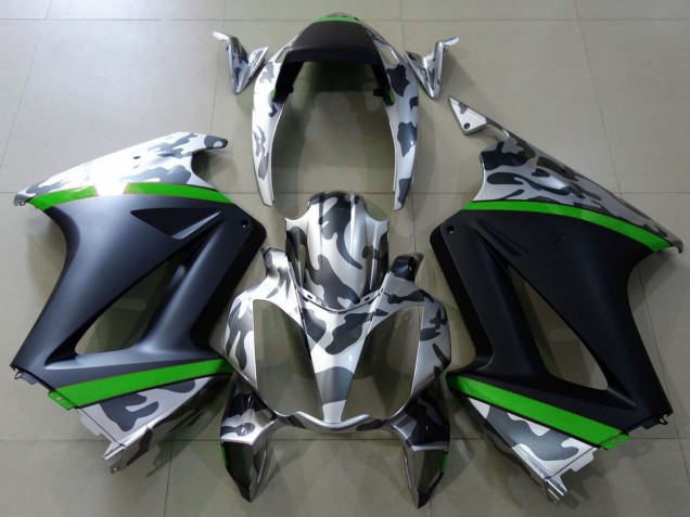 Billigste Honda VFR 800 Motorrad Verkleidung 2002-2013 - Grau Camouflage Grun Matt Schwarz