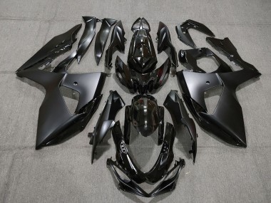 Billigste Suzuki GSXR 1000 Motorrad Verkleidung 2009-2016 - Glanzendes Schwarz Matt Schwarz