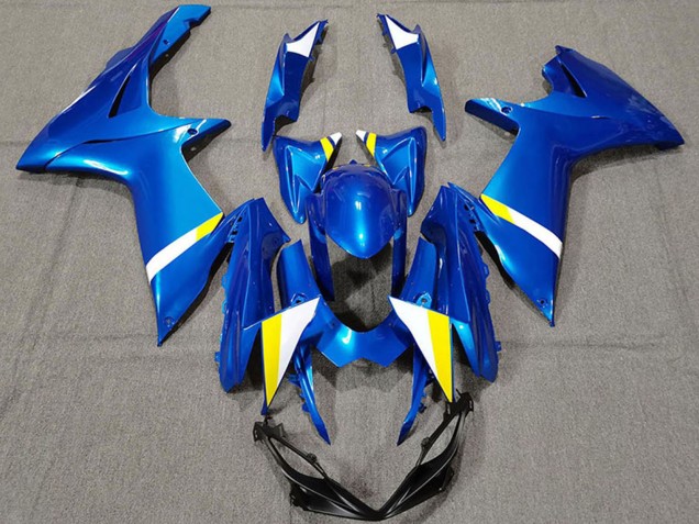Billigste Suzuki GSXR 600 / GSXR 750 Motorrad Verkleidung 2011-2024 - Blau Weiss Gelb