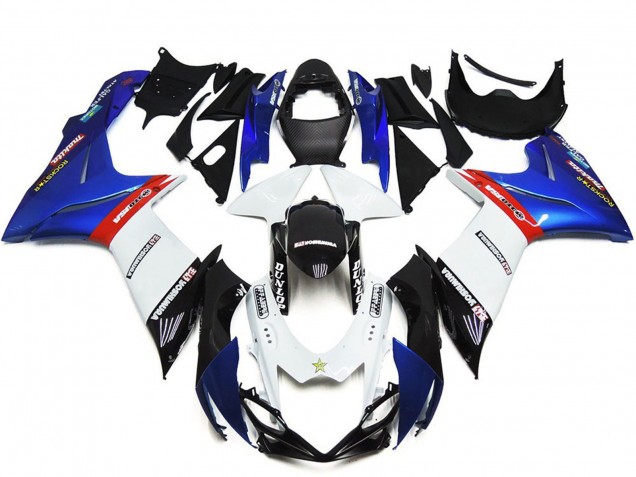 Billigste Suzuki GSXR 600 / GSXR 750 Abs Motorrad Verkleidungen 2011-2024 - Blau Weiss Rot