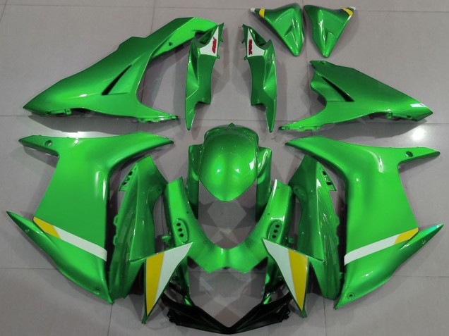 Billigste Suzuki GSXR 600 / GSXR 750 Motorrad Verkleidung 2011-2024 - Grun Weiss Gelb