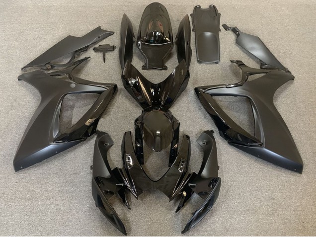 Billigste Suzuki GSXR 600 / GSXR 750 Motorrad Verkleidung 2006-2007 - Glanzendes Schwarz Matt Schwarz