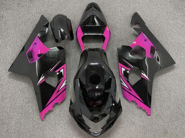 Billigste Suzuki GSXR 600 / GSXR 750 Motorrad Verkleidung 2004-2005 - Glanzendes Schwarz Rosa