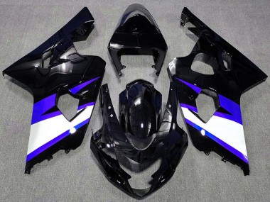 Billigste Suzuki GSXR 600 / GSXR 750 Motorrad Verkleidung 2004-2005 - Glanzendes Schwarz Blau Weiss