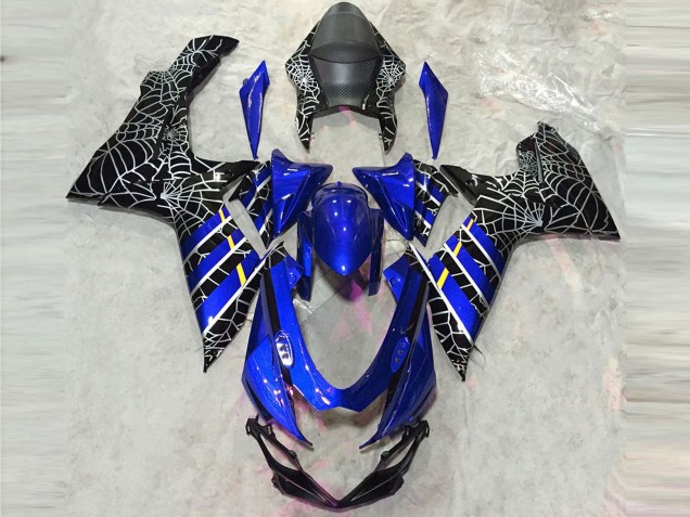 Billigste Suzuki GSXR 600 / GSXR 750 Motorrad Verkleidung 2011-2024 - Blau Schwarz Spinne