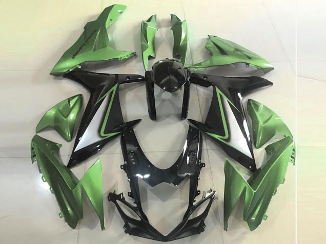 Billigste Suzuki GSXR 600 / GSXR 750 Motorrad Verkleidung 2011-2024 - Grun Glanzendes Schwarz
