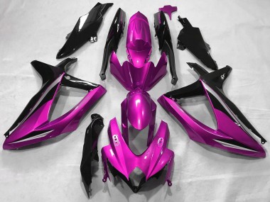Billigste Suzuki GSXR 600 / GSXR 750 Motorrad Verkleidung 2008-2010 - Rosa Glanzendes Schwarz