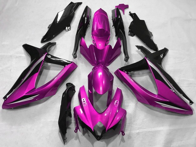 Billigste Suzuki GSXR 600 / GSXR 750 Motorrad Verkleidung 2008-2010 - Rosa Glanzendes Schwarz