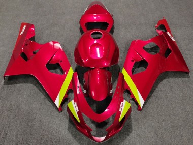 Billigste Suzuki GSXR 600 / GSXR 750 Motorrad Verkleidung 2004-2005 - Rot Gelb Weiss