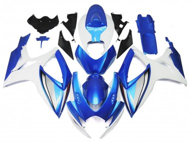 Billigste Suzuki GSXR 600 / GSXR 750 Motorrad Verkleidung 2006-2007 - Weiss Blau OEM Stil