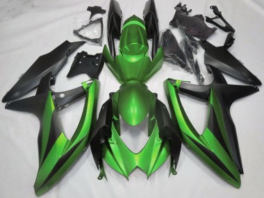 Billigste Suzuki GSXR 600 / GSXR 750 Motorrad Verkleidung 2008-2010 - Grun Matt Schwarz