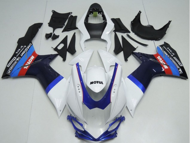 Billigste Suzuki GSXR 600 / GSXR 750 Motorrad Verkleidung 2011-2024 - Weiss Blau Schwarz Rot Motul