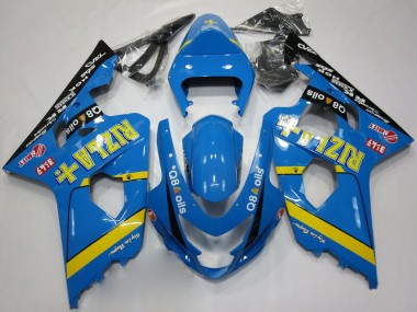 Billigste Suzuki GSXR 600 / GSXR 750 Motorrad Verkleidung 2004-2005 - Blau Gold Schwarz Rizla