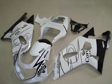 Billigste Suzuki GSXR 600 / GSXR 750 Motorrad Verkleidung 2001-2003 - Weiss Schwarz Corona Alstare