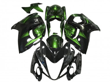 Billigste Suzuki GSXR 1300 Motorrad Verkleidung 2008-2020 - Glanzendes Schwarz und Dunkel Grun