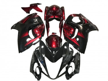 Billigste Suzuki GSXR 1300 Motorrad Verkleidung 2008-2020 - Glanzendes Schwarz und Dunkel Rot