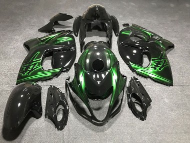 Billigste Suzuki GSXR 1300 Motorrad Verkleidung 2008-2020 - Glanzendes Schwarz und Grun