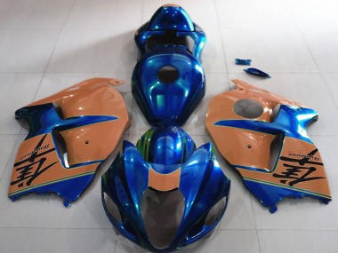 Billigste Suzuki GSXR 1300 Motorrad Verkleidung 1996-2007 - Glanzendes Blau und Wustenbraun