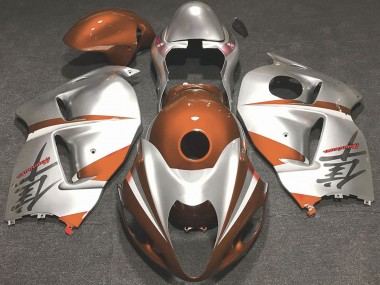 Billigste Suzuki GSXR 1300 Motorrad Verkleidung 1996-2007 - Glanzendes Orange und Silber