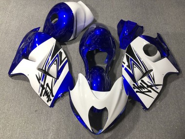 Billigste Suzuki GSXR 1300 Motorrad Verkleidung 1996-2007 - Glanzendes Weiss Dunkel Blau