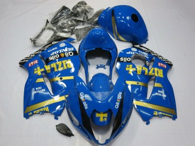 Billigste Suzuki GSXR 1300 Motorrad Verkleidung 1996-2007 - Blau Gold Rizla
