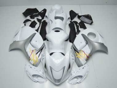 Billigste Suzuki GSXR 1300 Motorrad Verkleidung 2008-2020 - Weiss Silber Gelb