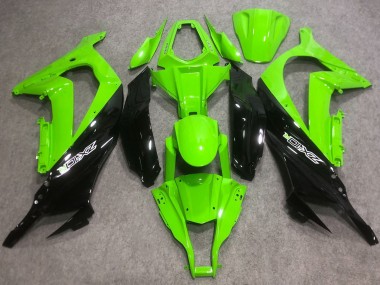 Billigste Kawasaki ZX10R Abs Motorrad Verkleidungen 2016-2020 - Grun Glanzendes Schwarz