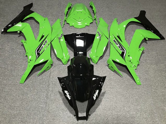 Billigste Kawasaki ZX10R Motorrad Verkleidung 2011-2015 - Grun Glanzendes Schwarz