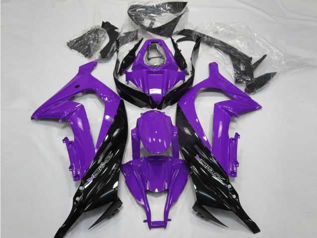 Billigste Kawasaki ZX10R Motorrad Verkleidung 2011-2015 - Lila Glanzendes Schwarz