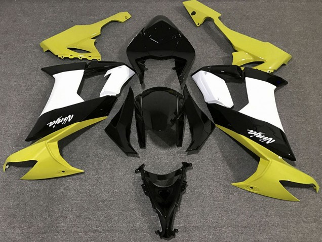 Billigste Kawasaki ZX10R Motorrad Verkleidung 2008-2010 - Glanzendes Gelb Schwarz und Weiss