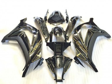 Billigste Kawasaki ZX10R Motorrad Verkleidung 2011-2015 - Silber Glanzendes Schwarz Matt Schwarz Gold