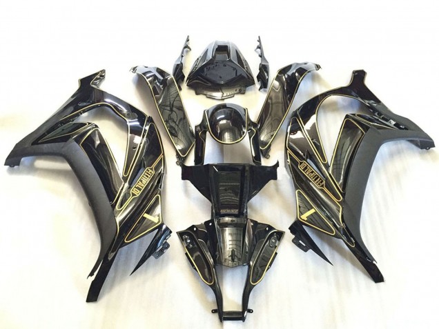 Billigste Kawasaki ZX10R Motorrad Verkleidung 2011-2015 - Silber Glanzendes Schwarz Matt Schwarz Gold