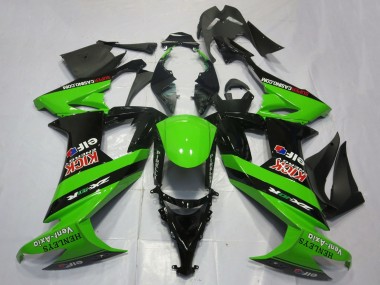 Billigste Kawasaki ZX10R Motorrad Verkleidung 2008-2010 - Grun Schwarz Rot Kick Elf Henleys Vent-Axia