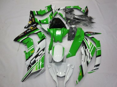 Billigste Kawasaki ZX10R Motorrad Verkleidung 2011-2015 - Weiss Grun Gelb Schwarz Maxxis Dunlop