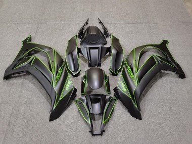 Billigste Kawasaki ZX10R Motorrad Verkleidung 2011-2015 - Matt Schwarz Grun Linie