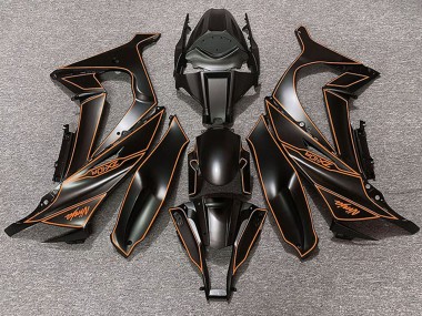 Billigste Kawasaki ZX10R Motorrad Verkleidung 2011-2015 - Matt Schwarz Orange Linie