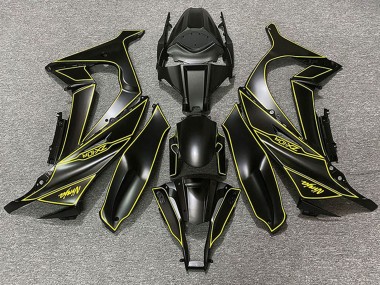 Billigste Kawasaki ZX10R Motorrad Verkleidung 2011-2015 - Matt Schwarz Gelb Linie
